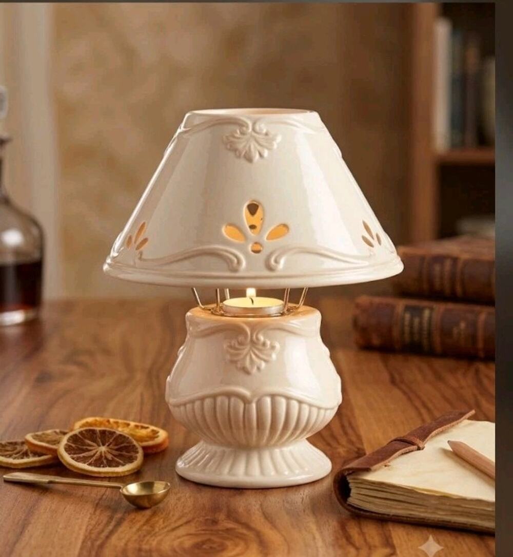 Lenox Butler’s Pantry Candle Lamp 6336069 White Pierced Floral Design New in Box